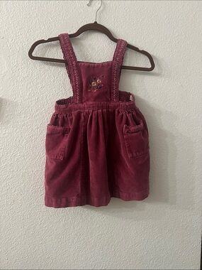 Jamie Kay Berry Corduroy Pinafore with Embroidered Detail
